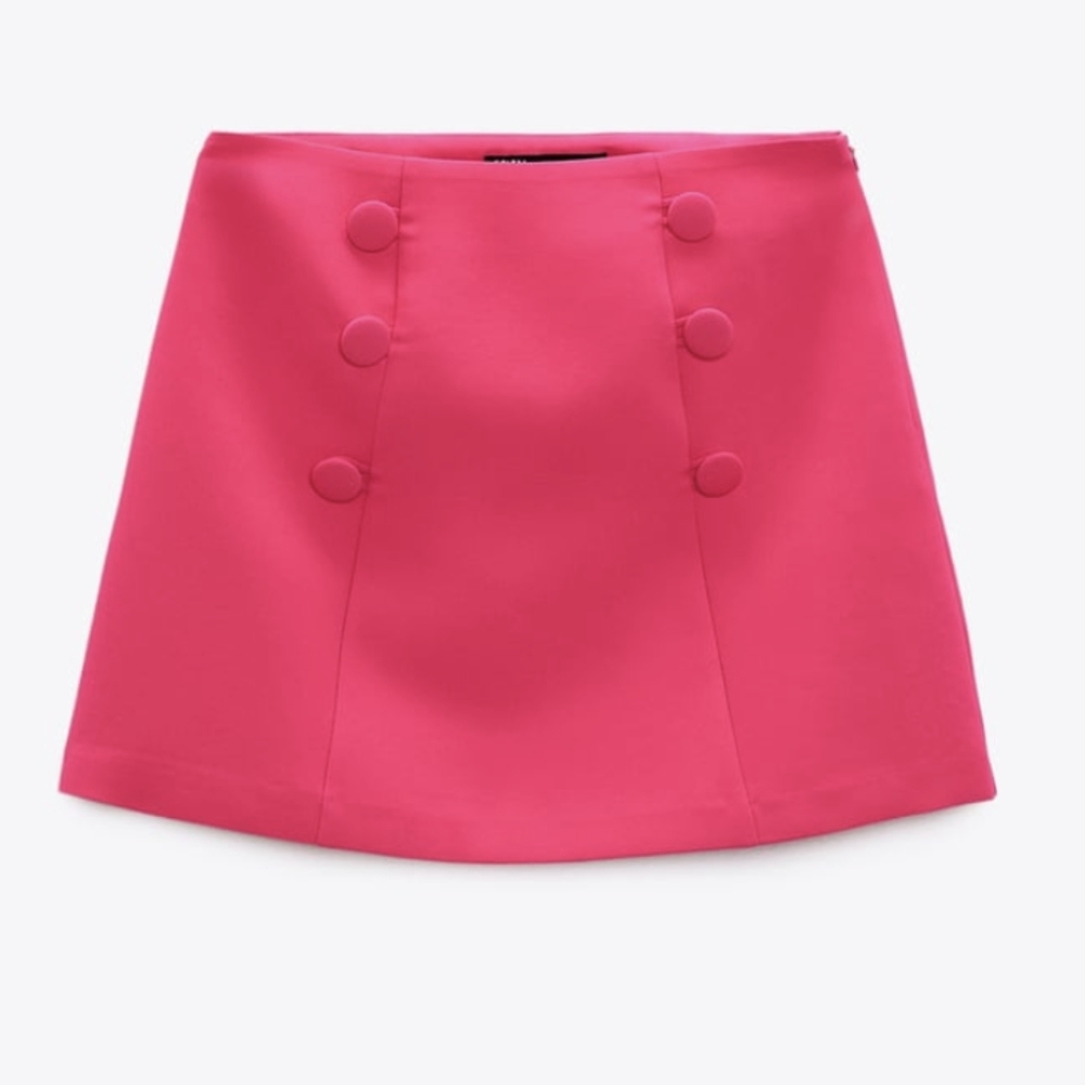 Buttoned Mini Skirt Fuschia Zara - Picture 4 of 8